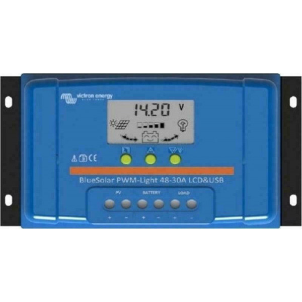 Victron Energy BlueSolar PWM-LCD+USB 12/24V-30A Ρυθμιστής Φόρτισης  30A
