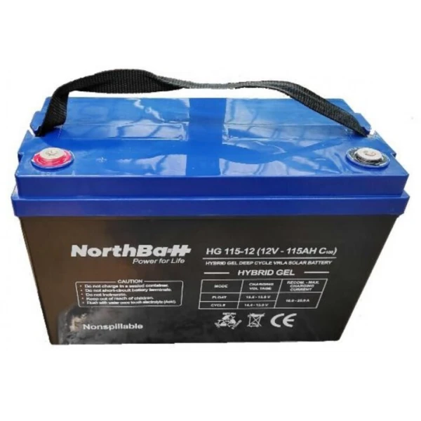 Northbatt Μπαταρία Φωτοβολταϊκών GEL Κλειστού Τύπου 12V 115Ah (HG115-12)