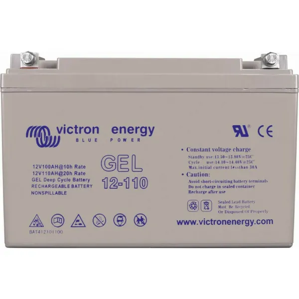 Victron Energy Μπαταρία Φωτοβολταϊκών GEL Κλειστού Τύπου Βαθειάς Εκφόρτισης 12V 110Ah C20 (BAT412101104)