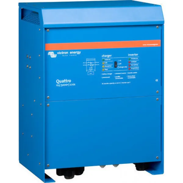 Victron Energy Quattro 12/5000/220-100/100 Inverter Καθαρού Ημιτόνου 5000W 12V Τριφασικό