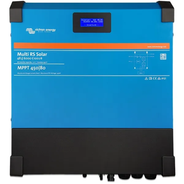 Victron Energy Multi RS Solar 48/6000/80-400/80 Inverter Καθαρού Ημιτόνου 6000W 48V Μονοφασικό