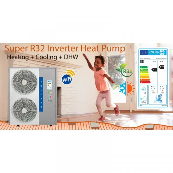 Volcano R32 wifi 15,5KW NL-BKDX40-150II / R32 Full inverter A +++ Αντλία θερμότητας (Θέρμανση & Ψύξη & Ζεστό Νερό) Δοχείο διαστολής, ενσωματωμένη αντλία νερού