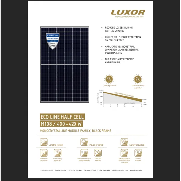 Luxor Eco Line Half Cell-660M/132 Bifacial HC PERC MBB (Mono) 660w παλέτα 31 τεμαχιων